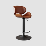 Ergonomic Leather Swivel Bar Stool - Adjustable Height with 360° Rotation