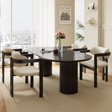 Modern Elegance: Black Frame Dining Chair with Plush Beige Upholstery and Contemporary Design