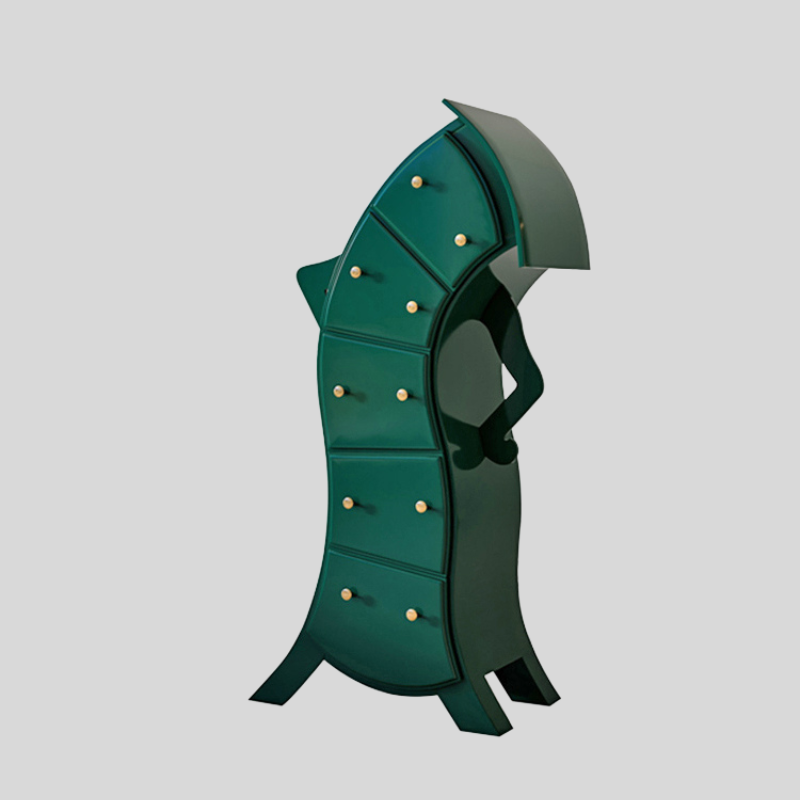 Whimsical Curved Human-Shaped Cabinet – Artistic Designer Drawer