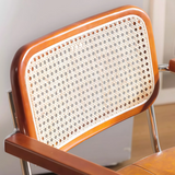 Vintage Chic:  Leather and Chrome Office Chair with Adjustable Height and Comfortable Armrests