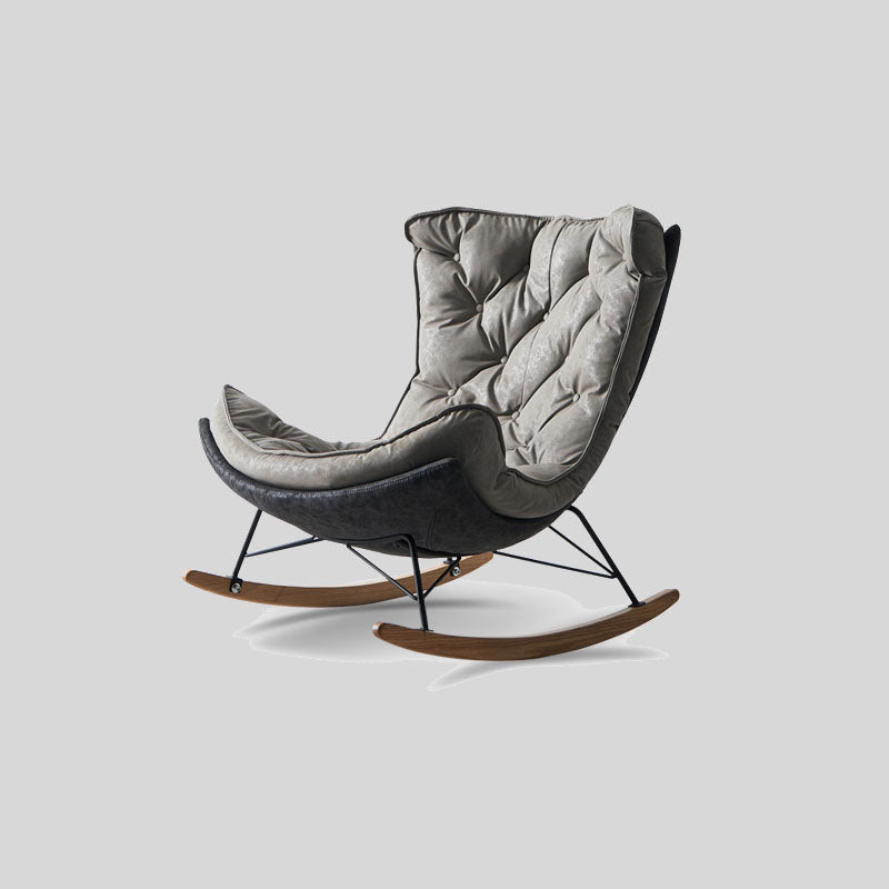 Italian Design Reclining Rocking Chair with Tech Fabric and Carbon Steel Frame