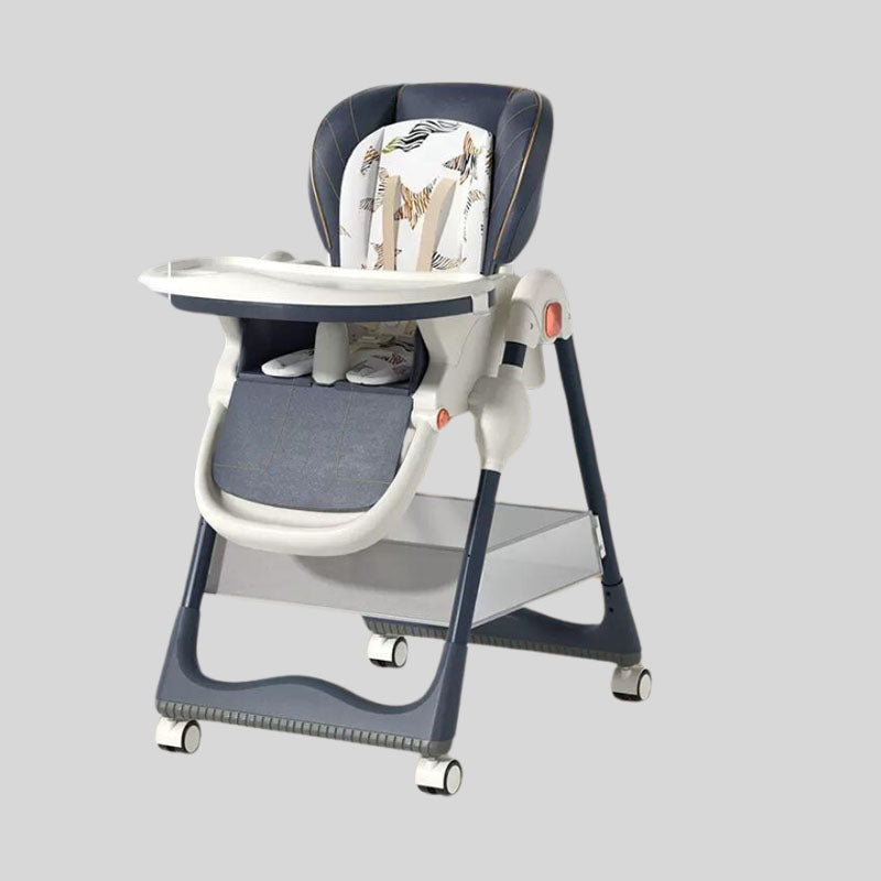 Versatile High Chair with Animal Print Cushion and Multiple Safety Features