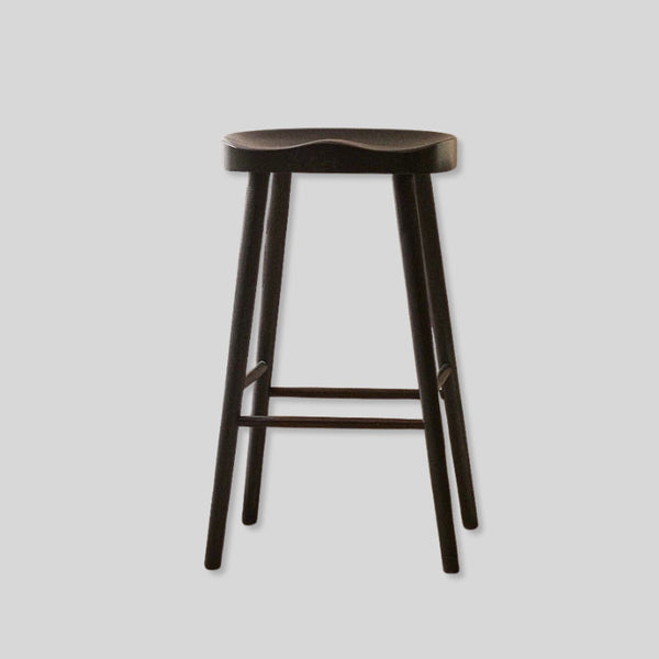 Shaker Style Quality Solid Wood Bum Bar Stool with Saddle Seat, Natural Wooden Stool, Kitchen Island Counter Height Stool