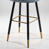 Velvet Bar Stool with Gold Accents – Technology Fabric, 65/75cm