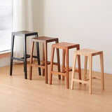 Minimalist Solid Wood Bar Stool for Modern Interiors