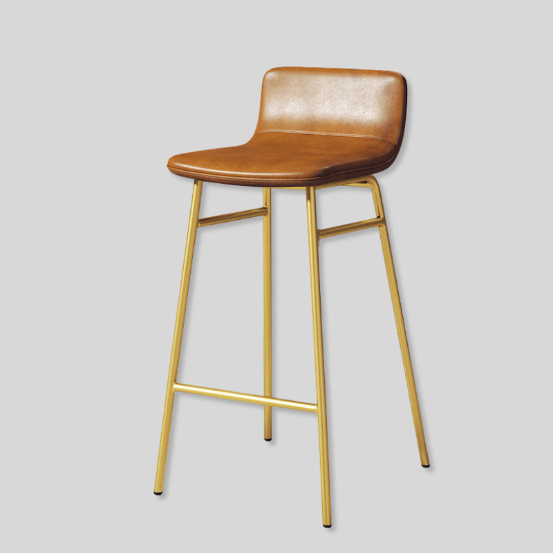 Modern Leather Bar Stool with Gold Metal Legs for Luxurious Interiors