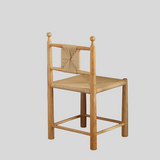 Nordic Woven Dining Chair – Solid Wood Frame with Handcrafted Rope Seat