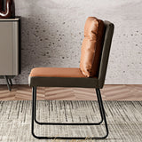 Minimalist Dining Chair with Ultra-Fiber Leather and Carbon Steel Frame