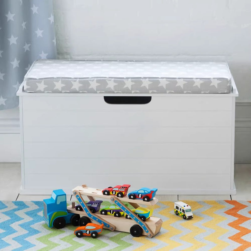 Children’s Wooden Toy Storage Chest with Safety Hinge