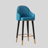 Contemporary High Back Leather Bar Stool with Gold Accents for Modern Interiors