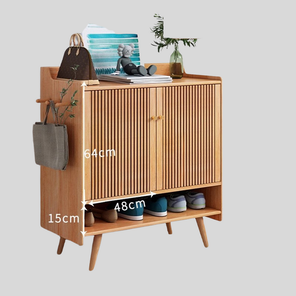 Nordic Walnut Solid Wood Shoe Cabinet