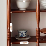 Vintage Solid Wood Wall Shelf – Arched Display Rack with Turned Columns