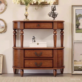 Vintage Solid Wood Console Table with Drawers