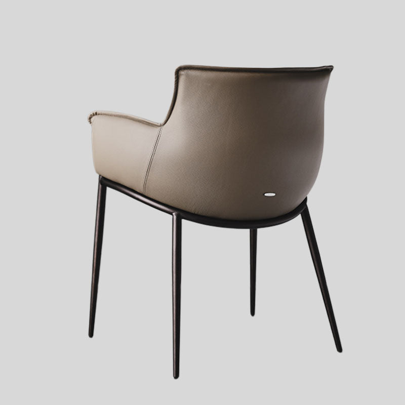 Luxurious Leather Armchair with Sleek Metal Legs - Perfect for Modern Living Spaces