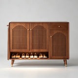 Nordic Walnut Solid Wood Shoe Cabinet