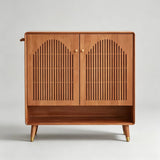 Nordic Walnut Solid Wood Shoe Cabinet