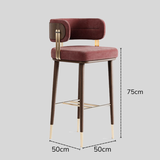 Nordic Minimalist Velvet Bar Stool with Solid Wood Frame & Metal Accents – Customisable Colours & Heights