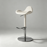 Saddle Leather Bar Stool - Swivel and Height Adjustable Kitchen Island Seat