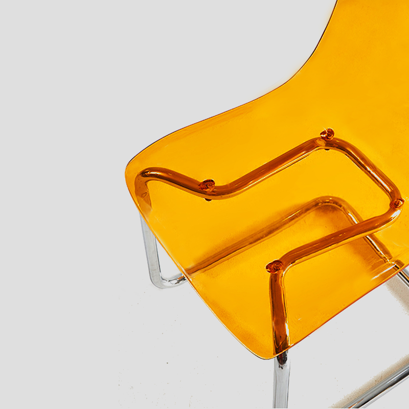 Sleek Acrylic Dining Chair - Modern Design with Chrome Base for Versatile Use