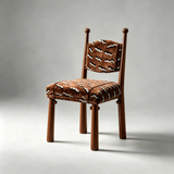 Solid Ash Wood Dining Chair - Mid-Century Upholstered Seat