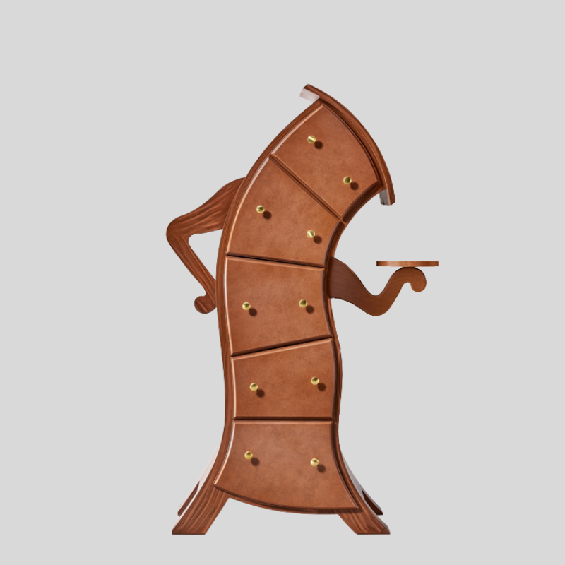 Whimsical Curved Human-Shaped Cabinet – Artistic Designer Drawer