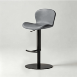 Swivel Bar Stool with Saddle Leather Seat & Gas Lift | Carbon Steel Frame