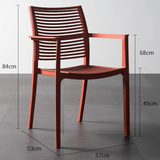 Modern Stackable Outdoor Dining Chair – Durable Slatted Armchair for Café, Patio & Garden