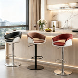 Luxury Swivel Bar Stool | Height Adjustable | Stainless Steel Base