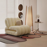 Nordic Bubble Cloud Velvet Accent Chair – Channel Tufted Armchair for Living Room & Bedroom