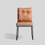 Minimalist Dining Chair with Ultra-Fiber Leather and Carbon Steel Frame