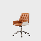 Modern Swivel Desk Chair with Wooden Frame and Gold or Silver Base