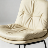 Modern Tufted Leather Bar Stool with Sleek Metal Frame for Stylish Interiors