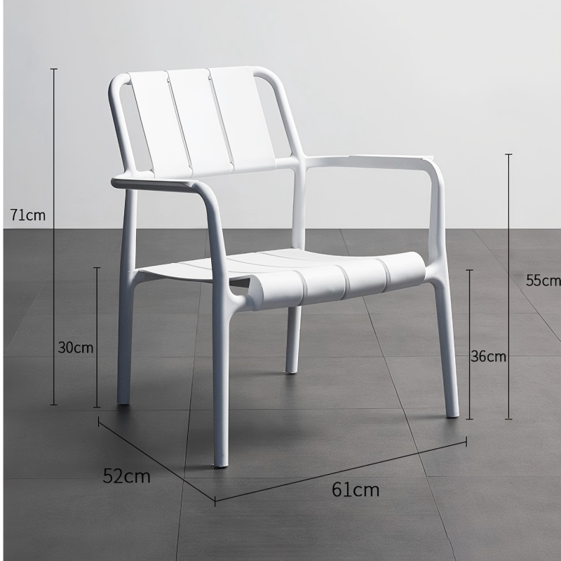 Modern Outdoor Lounge Armchair – All-Weather Stackable Patio Chair