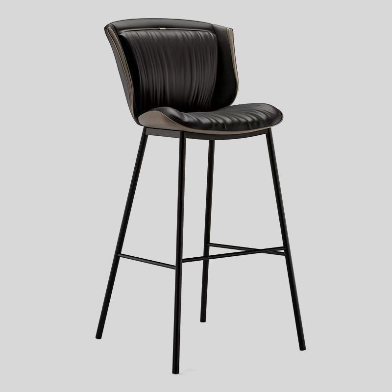 Contemporary Padded Bar Stool with Sleek Metal Legs for Modern Spaces