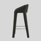 Italian minimalist saddle leather bar chair, hotel,high stool, industrial style bar, light luxury home chair