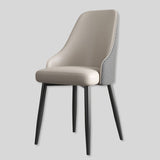 Luxury Leather Dining Chair with Woven Back