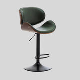 Adjustable Swivel Bar Stool with Ergonomic Design and Leather Seat