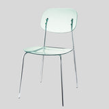 Modern Acrylic Dining Chair with Chrome Legs – Transparent Minimalist Dining or Café Chair