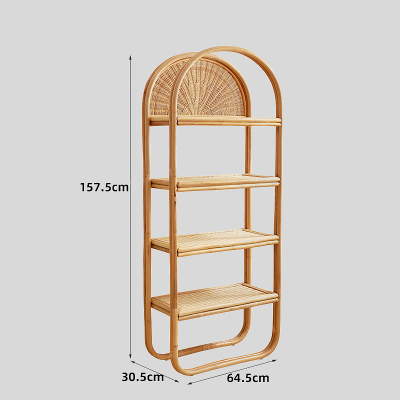 Natural Rattan Arch Bookshelf