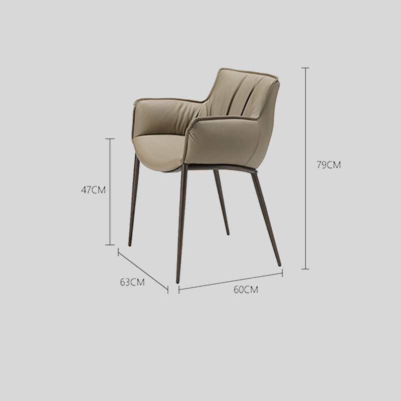 Luxurious Leather Armchair with Sleek Metal Legs - Perfect for Modern Living Spaces