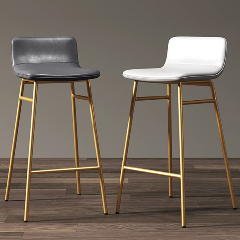 Modern Leather Bar Stool with Gold Metal Legs for Luxurious Interiors