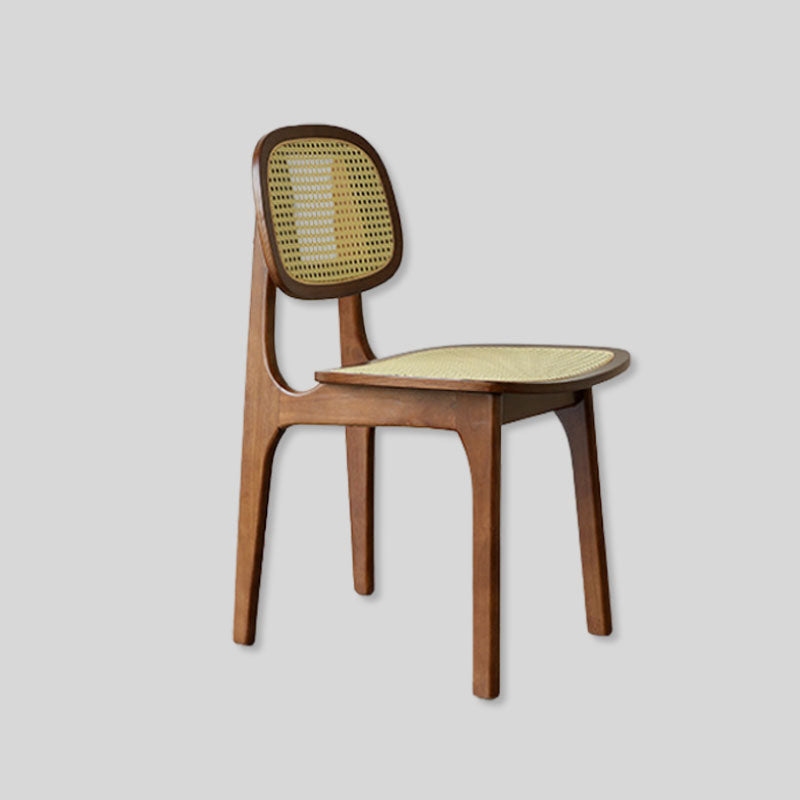 Stylish Rattan Dining Chair with Solid Wood Frame