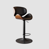 Ergonomic Leather Swivel Bar Stool - Adjustable Height with 360° Rotation