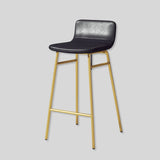 Modern Leather Bar Stool with Gold Metal Legs for Luxurious Interiors