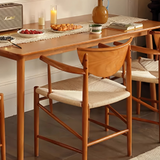 Nordic Solid Wood Dining Chair – Curved Backrest Armchair