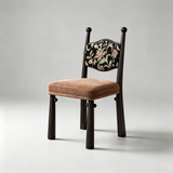 Solid Ash Wood Dining Chair - Mid-Century Upholstered Seat