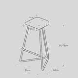 Nordic Minimalist Bar Stools Metal Japanese High Counter Design Chair Coffee Island