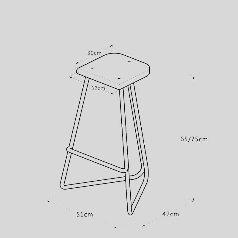 Nordic Minimalist Bar Stools Metal Japanese High Counter Design Chair Coffee Island