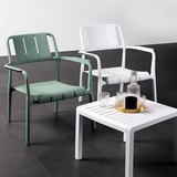 Modern Outdoor Lounge Armchair – All-Weather Stackable Patio Chair