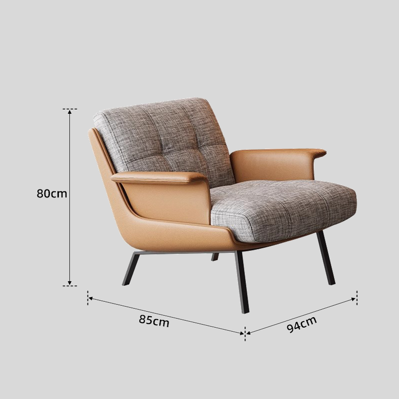 Modern Tufted Microfiber Leather Accent Chair with Arms